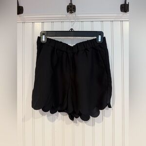 Madewell Black Scalloped High Waist Shorts